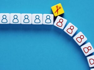 Downsizing and staff reduction. Mass layoffs. Organizational restructuring and employee dismissal.